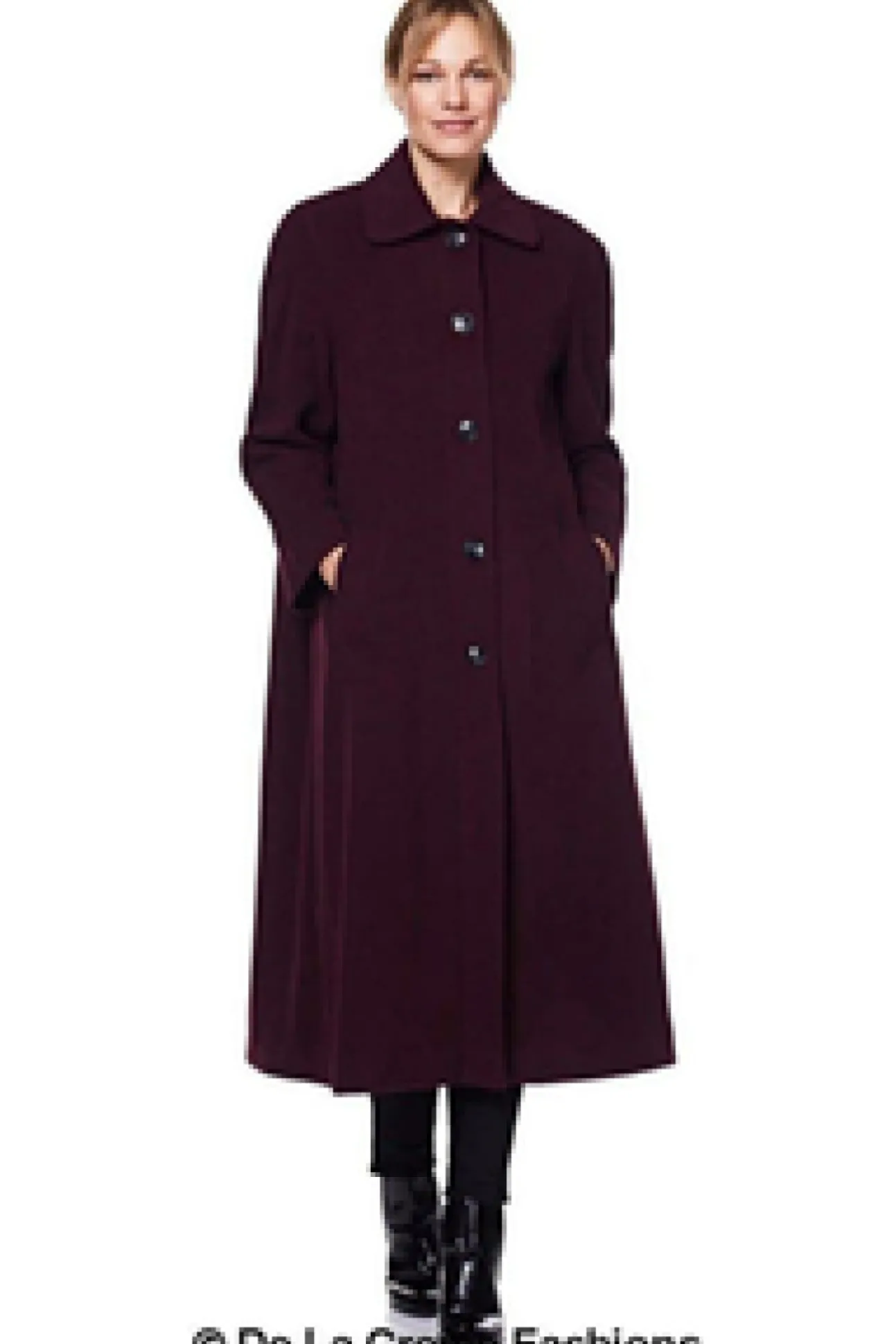 Women De La Creme Fashions Curve Wool Cashmere Blend Long Coat