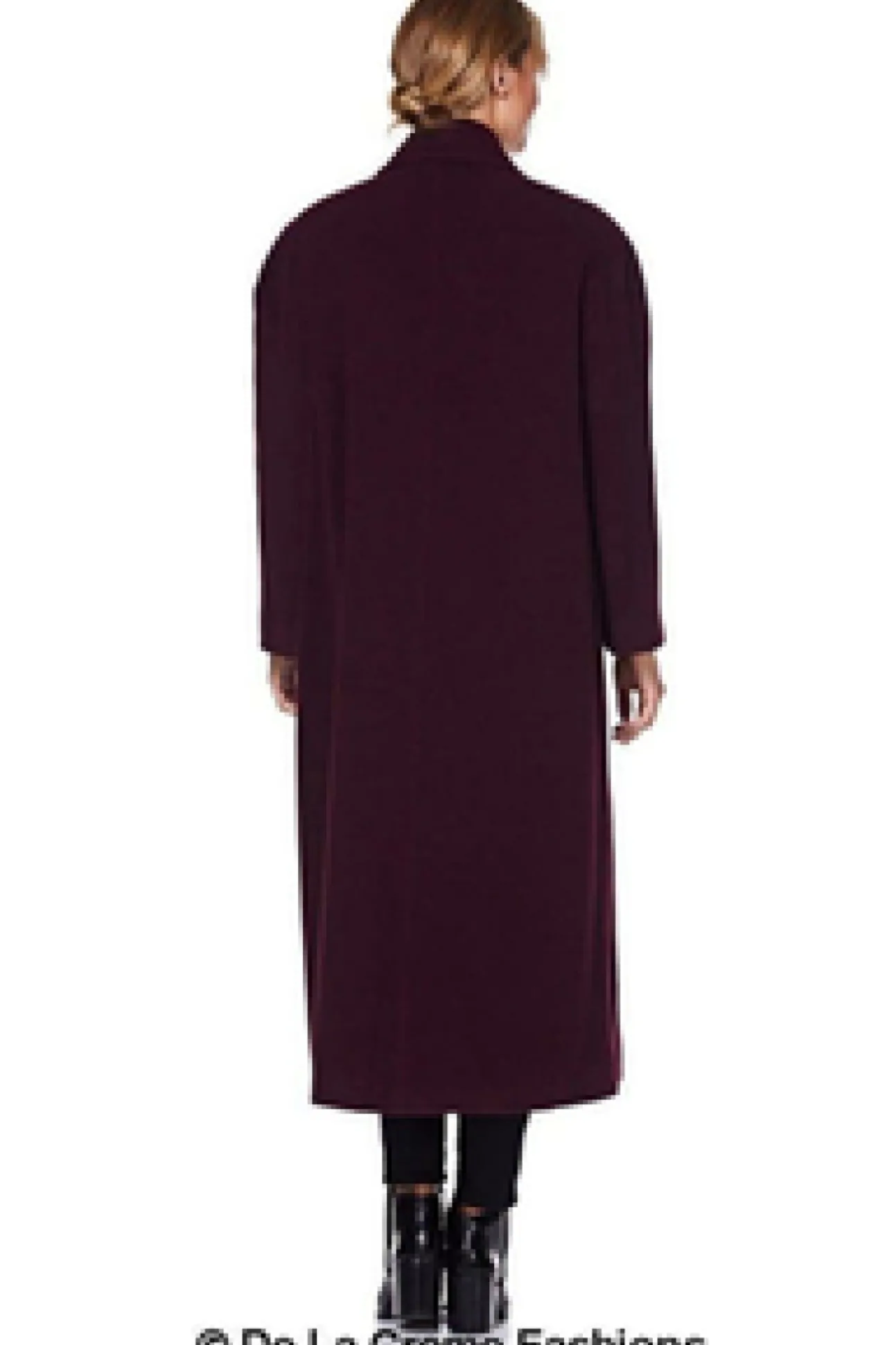 Women De La Creme Fashions Curve Wool Cashmere Blend Long Coat