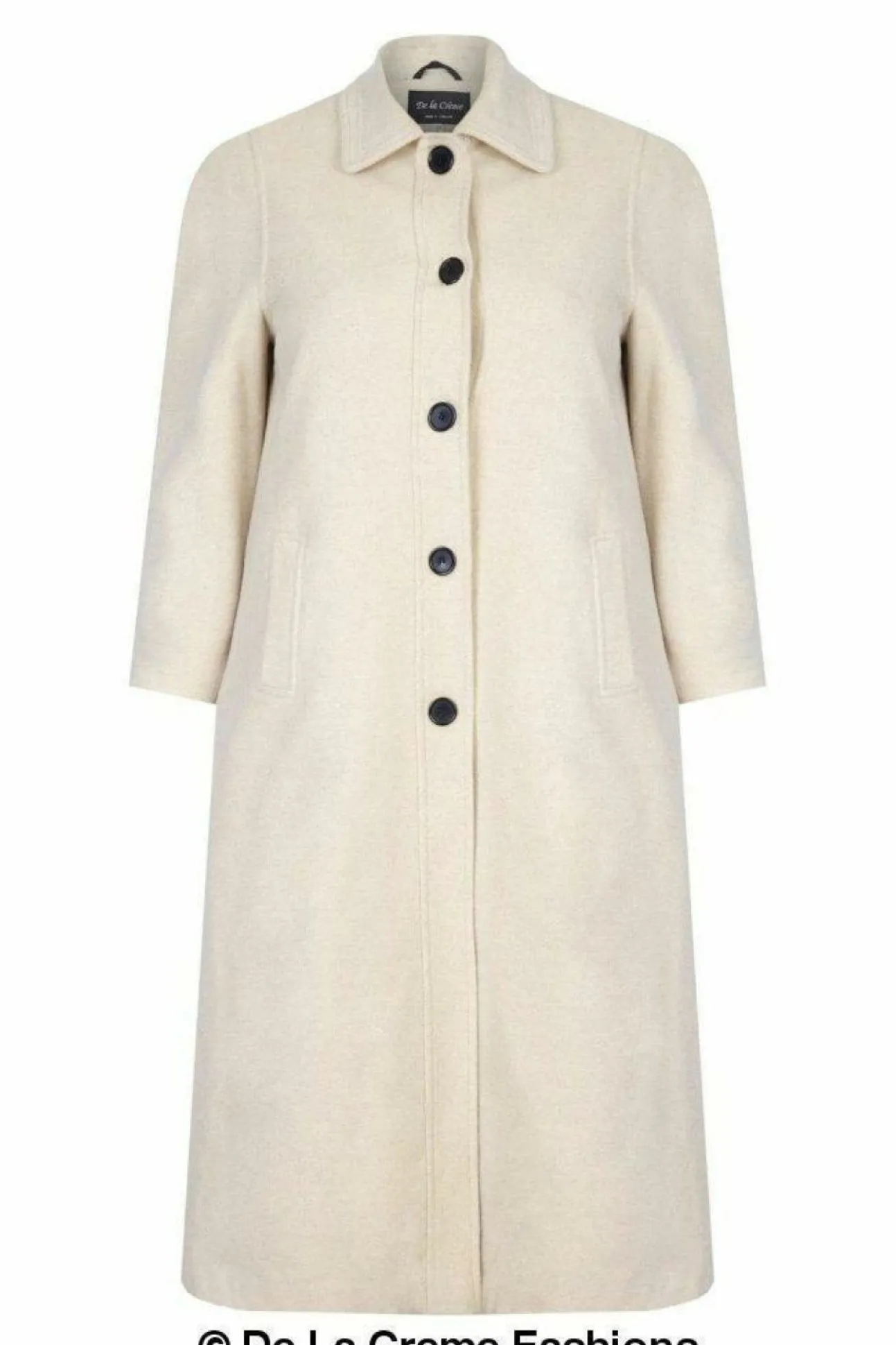 Women De La Creme Fashions Curve Wool Cashmere Blend Long Coat