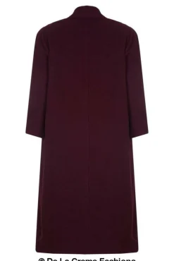 Women De La Creme Fashions Curve Wool Cashmere Blend Long Coat