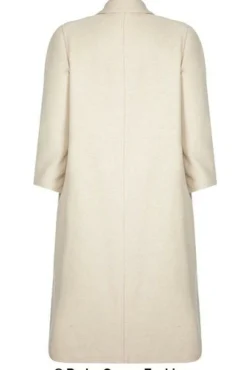 Women De La Creme Fashions Curve Wool Cashmere Blend Long Coat