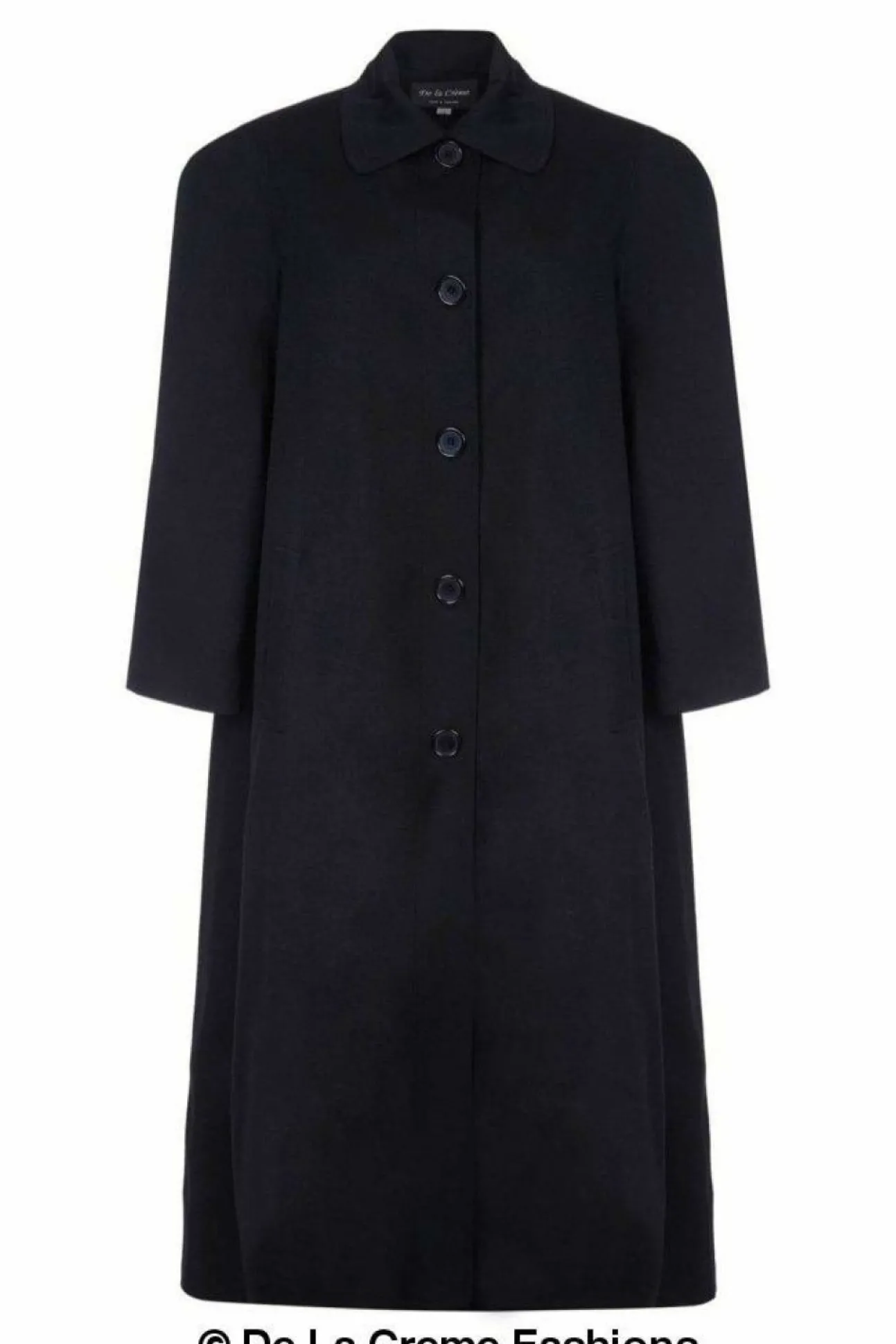 Women De La Creme Fashions Curve Wool Cashmere Blend Long Coat
