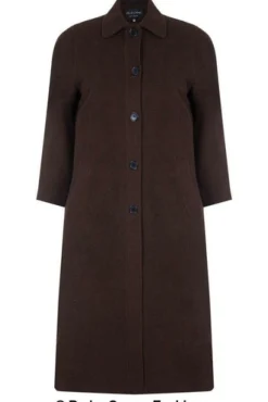 Women De La Creme Fashions Curve Wool Cashmere Blend Long Coat