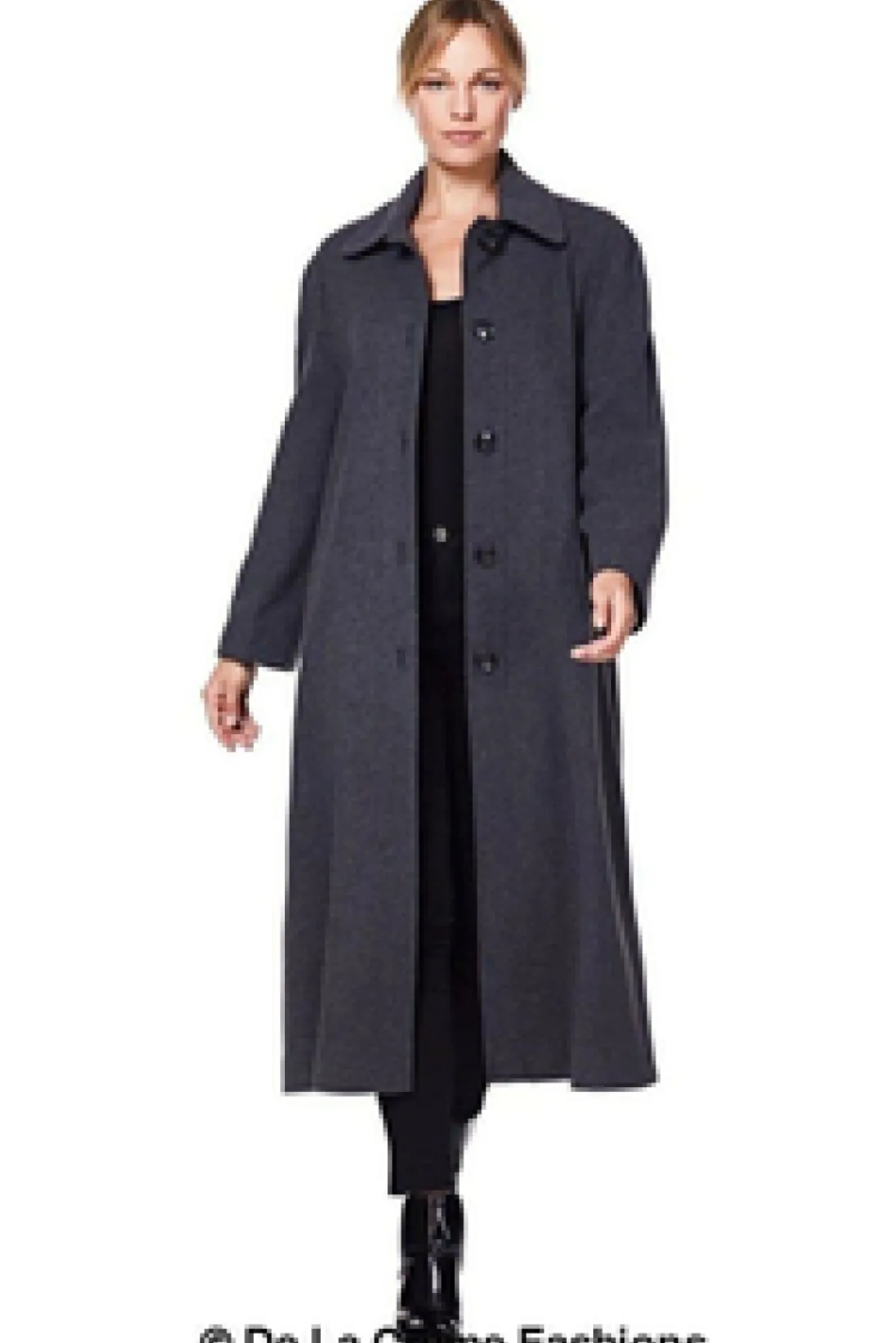 Women De La Creme Fashions Curve Wool Cashmere Blend Long Coat