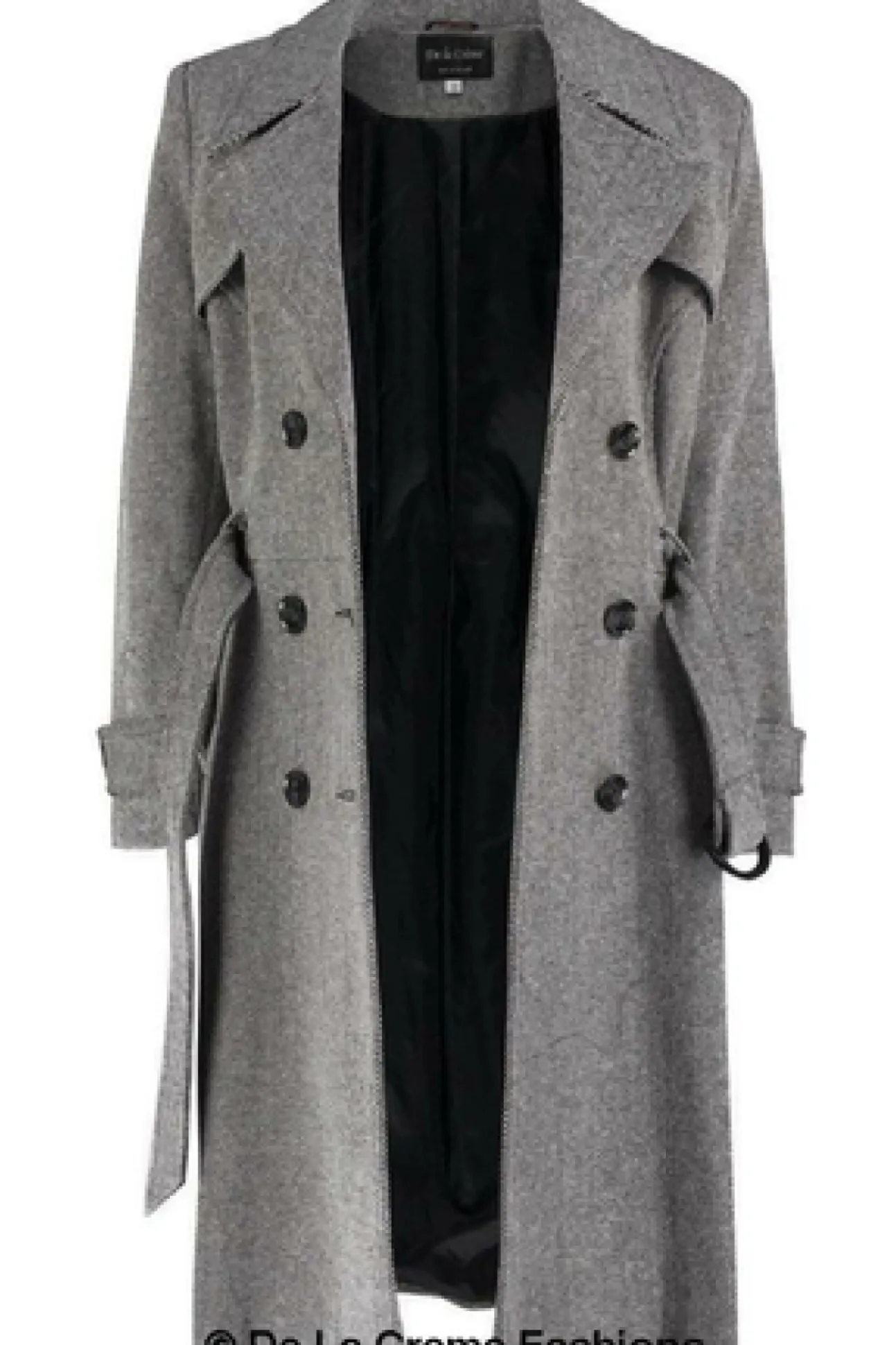 Women De La Creme Fashions Herringbone Tweed Blend Trench Coat