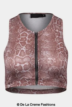 Women De La Creme Fashions Ladies Animal Print Crop Top