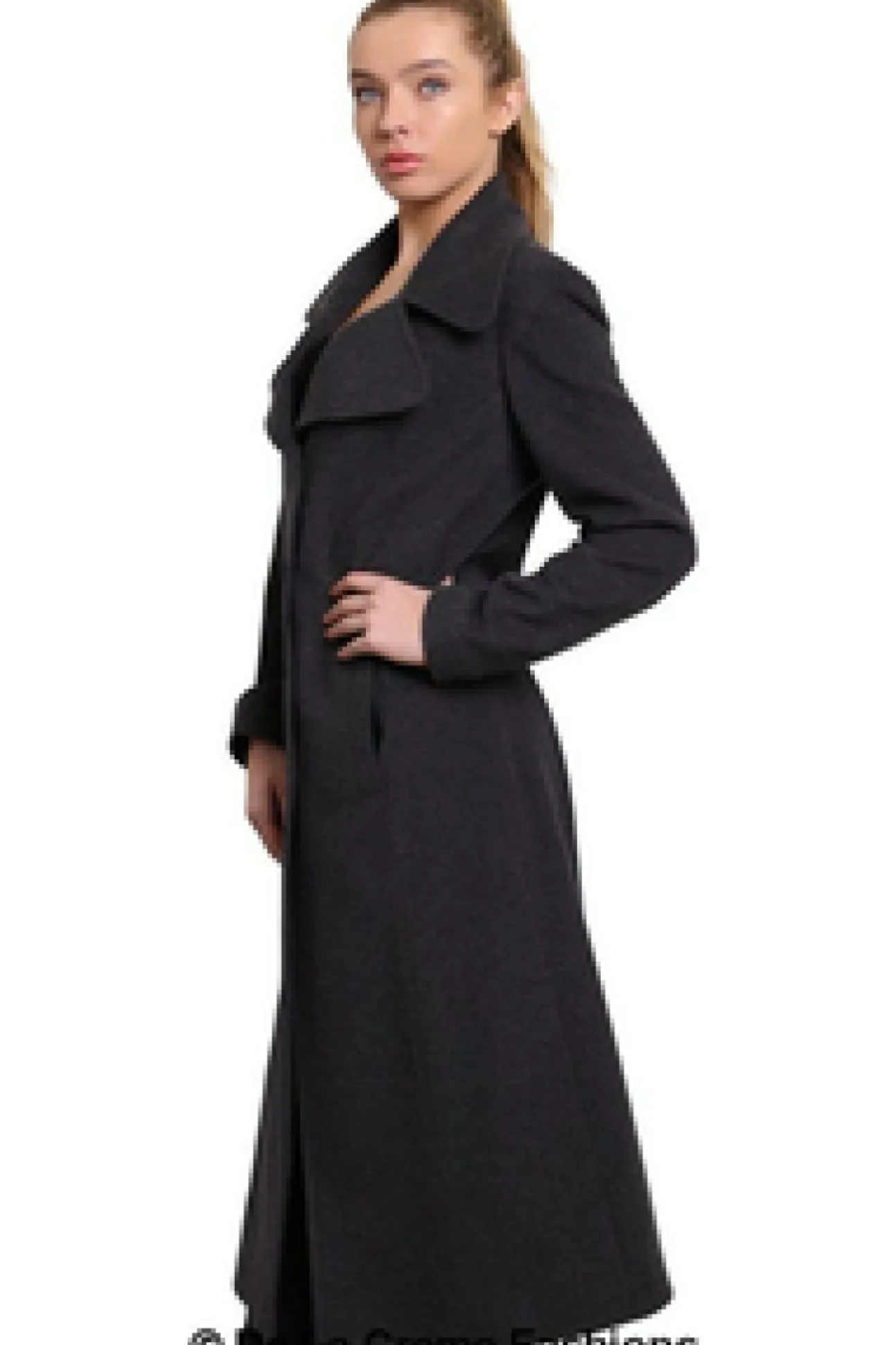 Women De La Creme Fashions Large Lapel Long Coat
