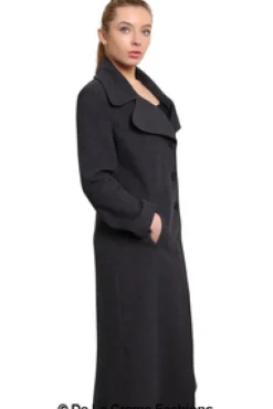 Women De La Creme Fashions Large Lapel Long Coat