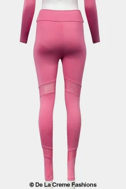 Women De La Creme Fashions Mesh Panel Leggings