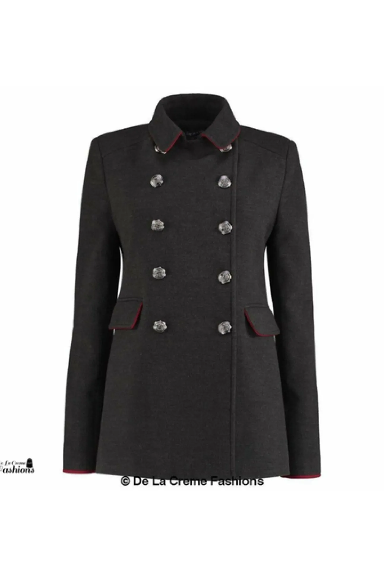 Women De La Creme Fashions Military Style Pea Coat