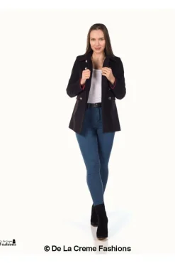 Women De La Creme Fashions Military Style Pea Coat