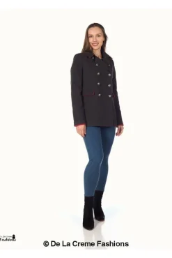 Women De La Creme Fashions Military Style Pea Coat
