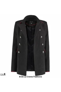Women De La Creme Fashions Military Style Pea Coat