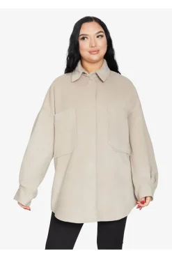 Women De La Creme Fashions Oversized Patch Pocket Shacket