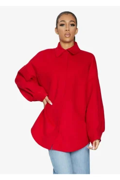 Women De La Creme Fashions Oversized Patch Pocket Shacket