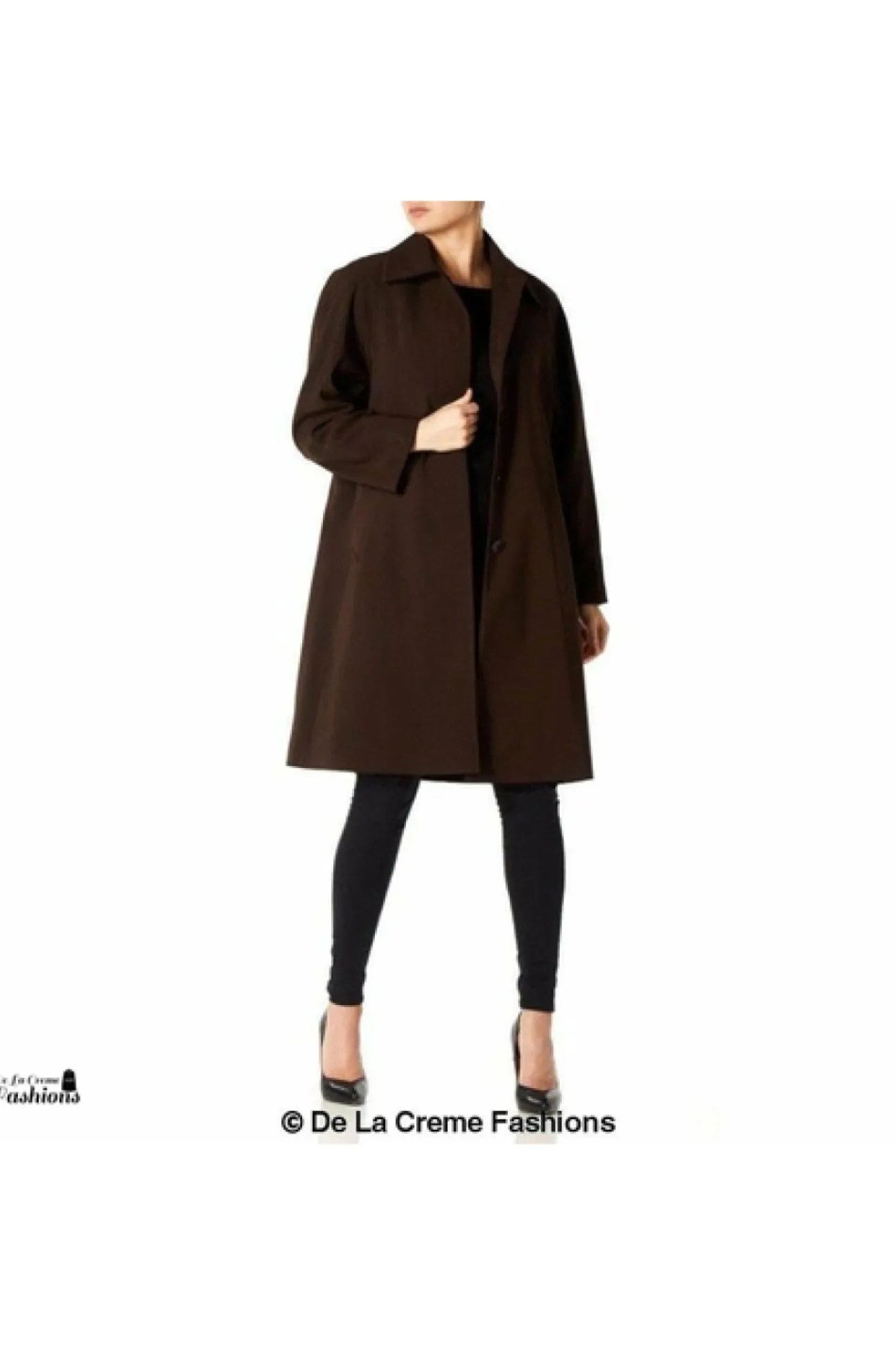 Women De La Creme Fashions Oversized Knee Length Swing Coat