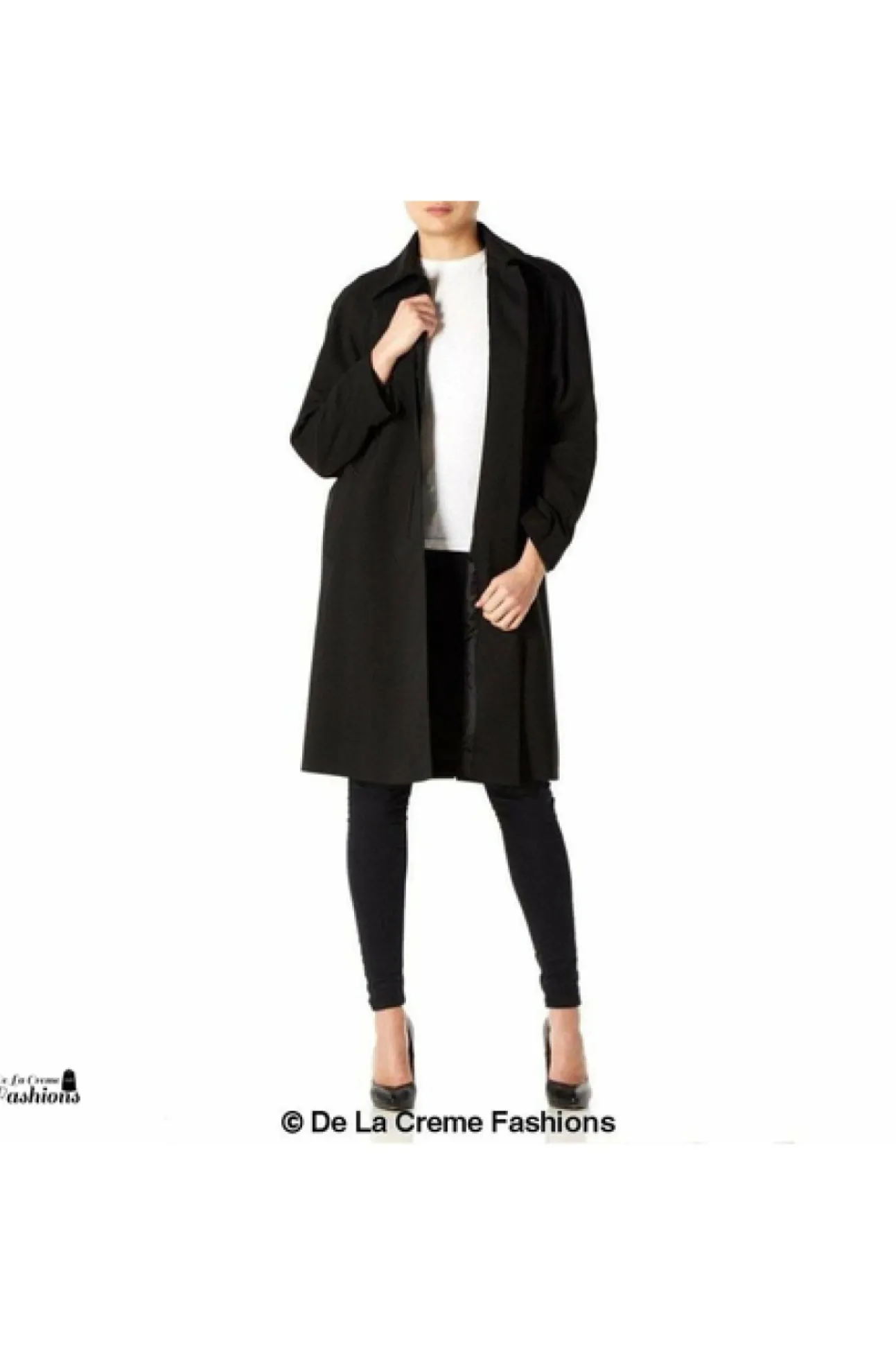 Women De La Creme Fashions Oversized Knee Length Swing Coat