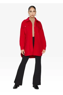 Women De La Creme Fashions Oversized Stud Button Shacket
