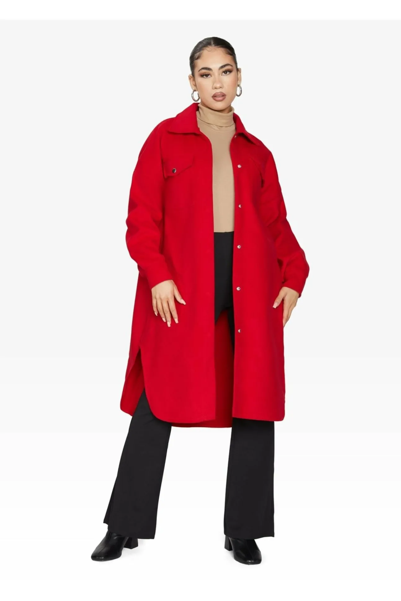 Women De La Creme Fashions Oversized Longline Shacket