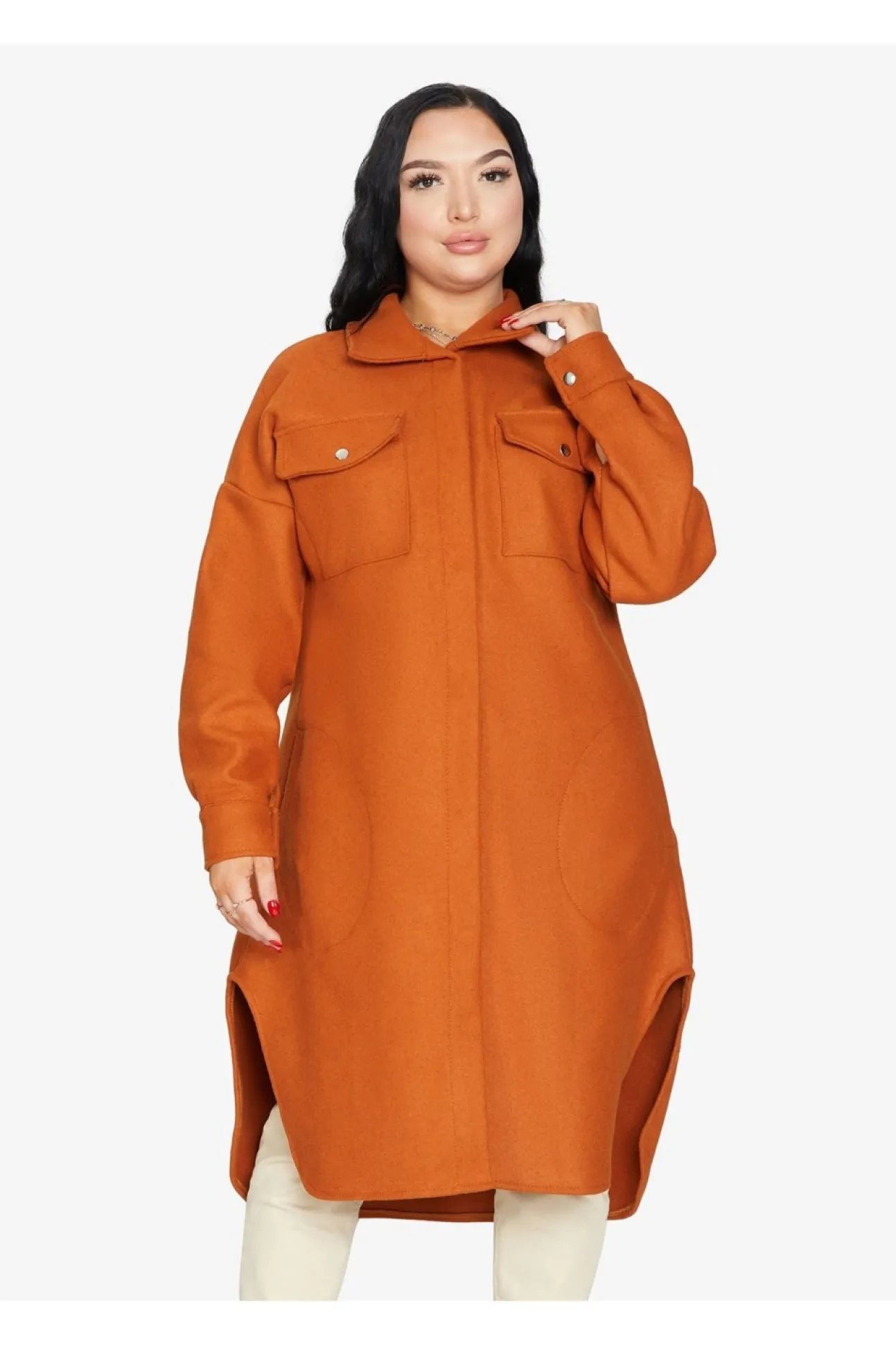 Women De La Creme Fashions Oversized Longline Shacket