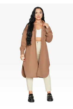 Women De La Creme Fashions Oversized Longline Shacket