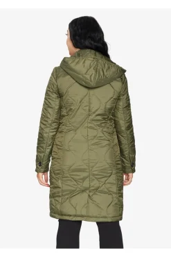 Women De La Creme Fashions Padded Quilted Down Hooded Jacket