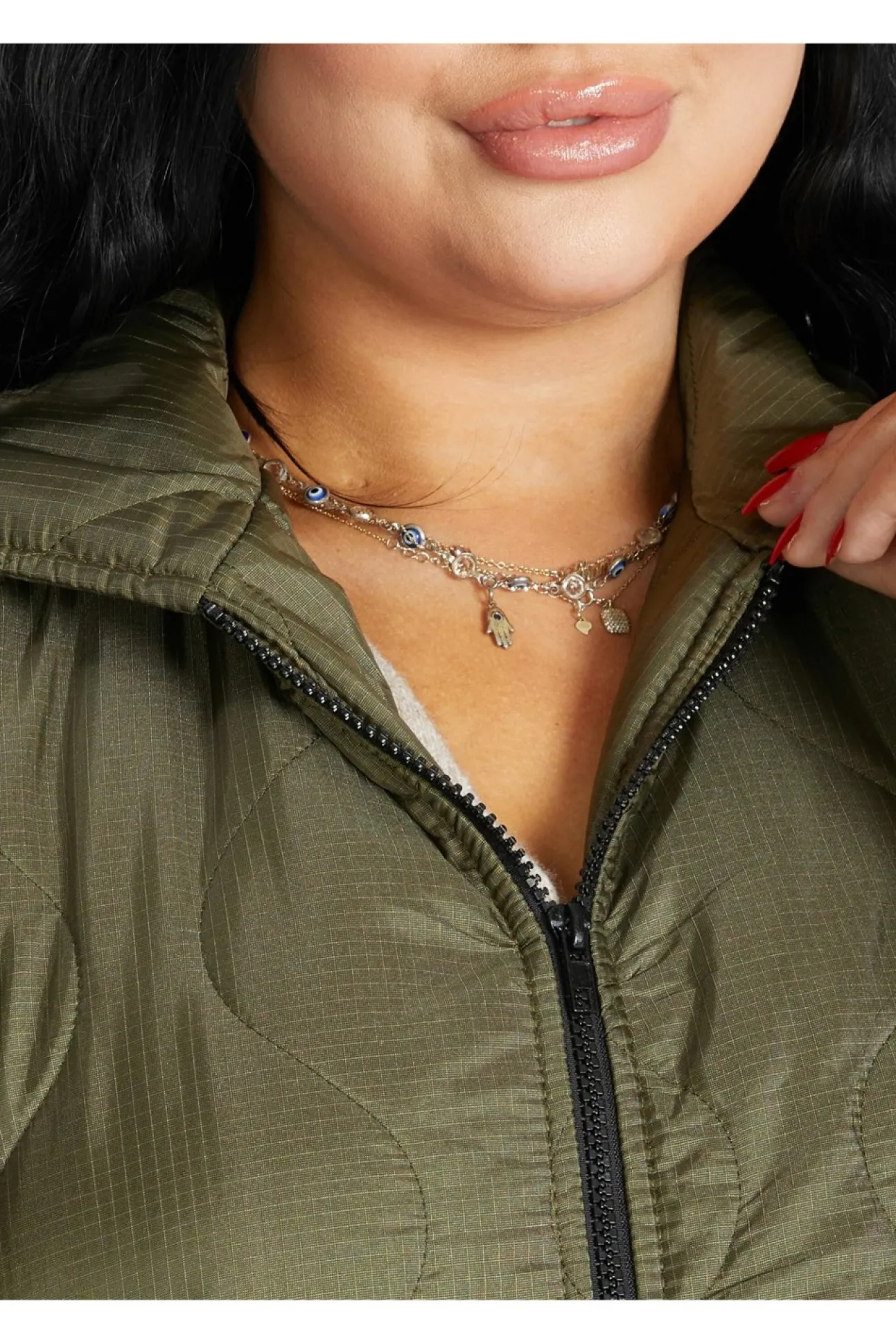 Women De La Creme Fashions Padded Quilted Down Hooded Jacket