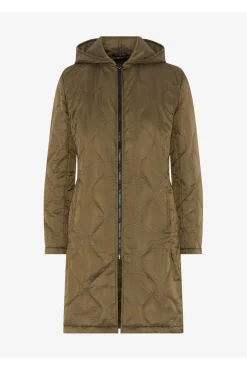 Women De La Creme Fashions Padded Quilted Down Hooded Jacket