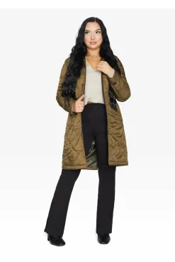 Women De La Creme Fashions Padded Quilted Down Hooded Jacket