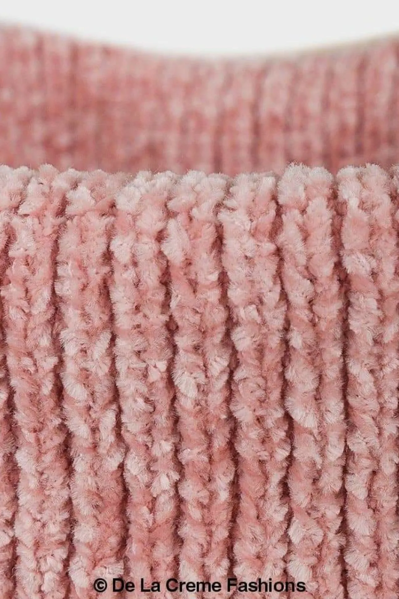 Women De La Creme Fashions Pink Roll Neck Chenille Jumper