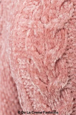 Women De La Creme Fashions Pink Roll Neck Chenille Jumper