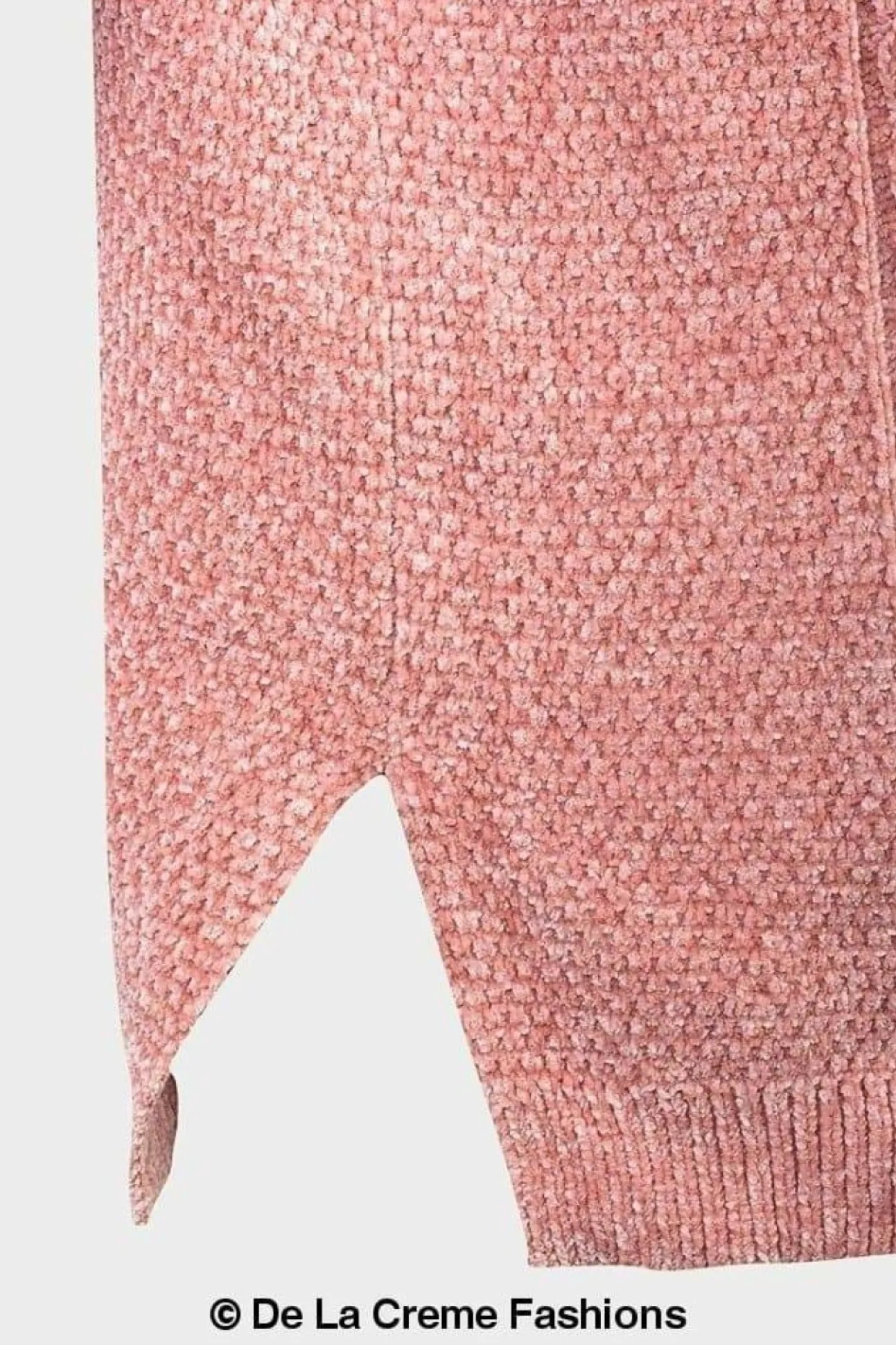 Women De La Creme Fashions Pink Roll Neck Chenille Jumper
