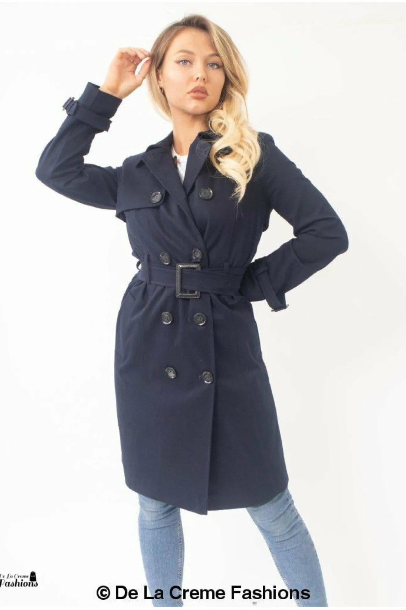Women De La Creme Fashions Slim Fit Lightweight Trench Coat