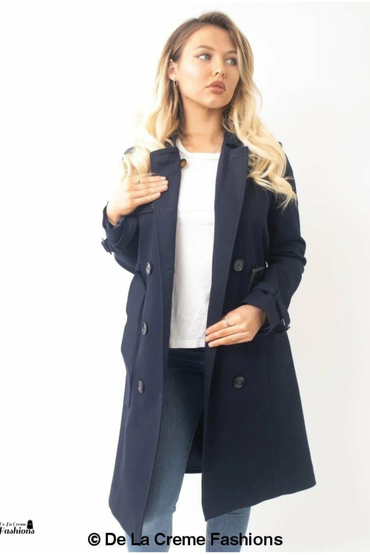 Women De La Creme Fashions Slim Fit Lightweight Trench Coat