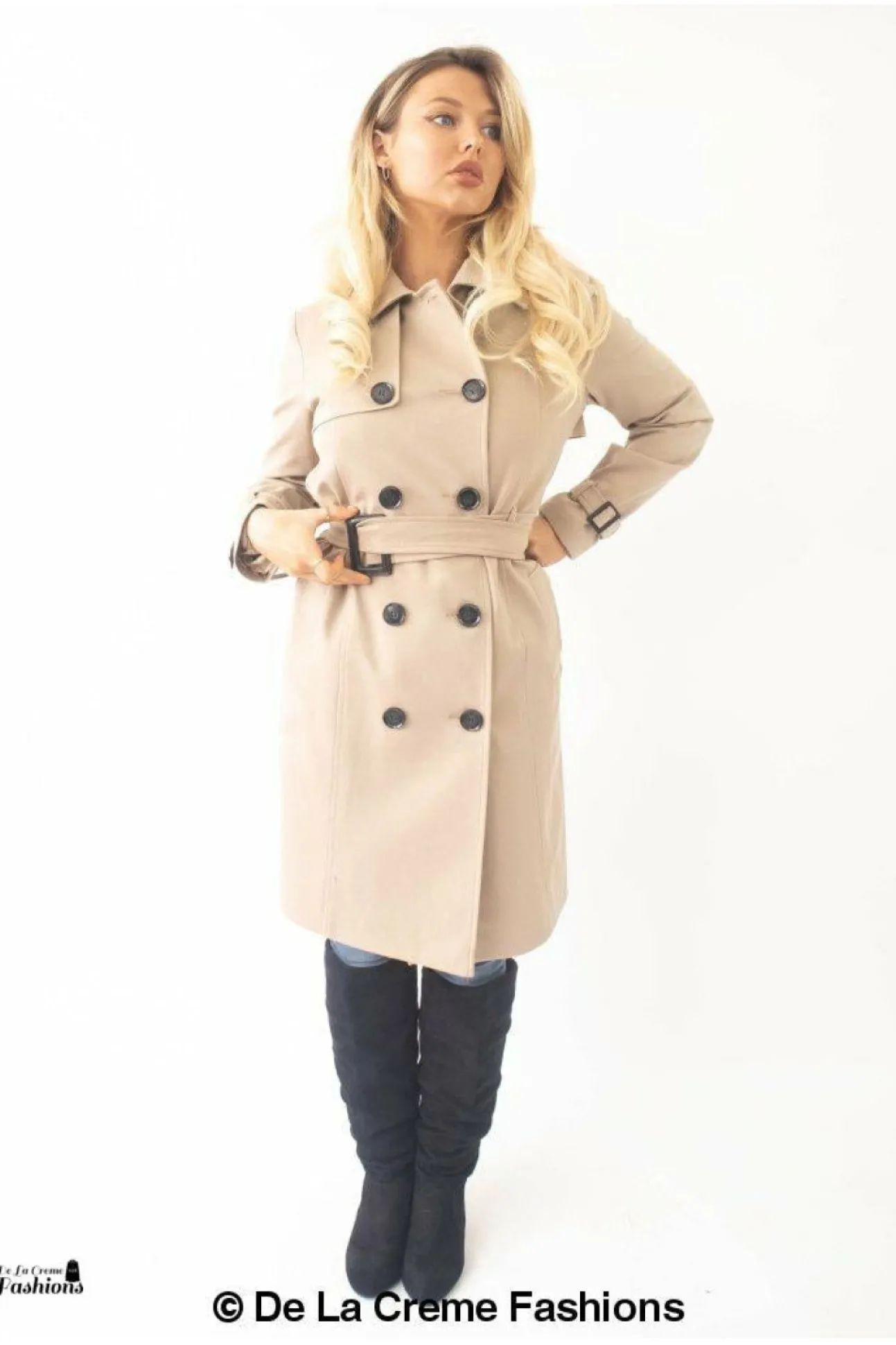 Women De La Creme Fashions Slim Fit Lightweight Trench Coat