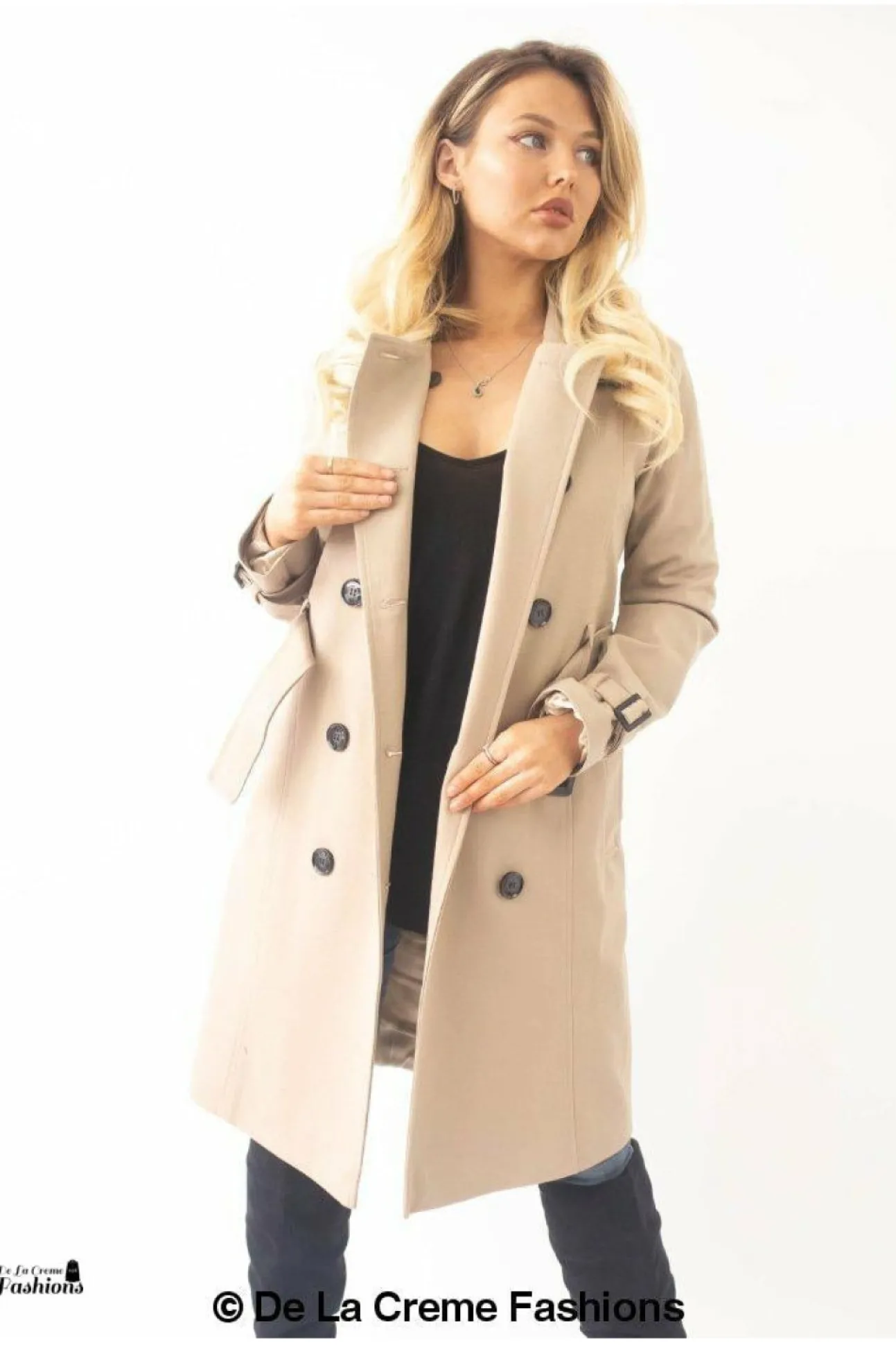 Women De La Creme Fashions Slim Fit Lightweight Trench Coat