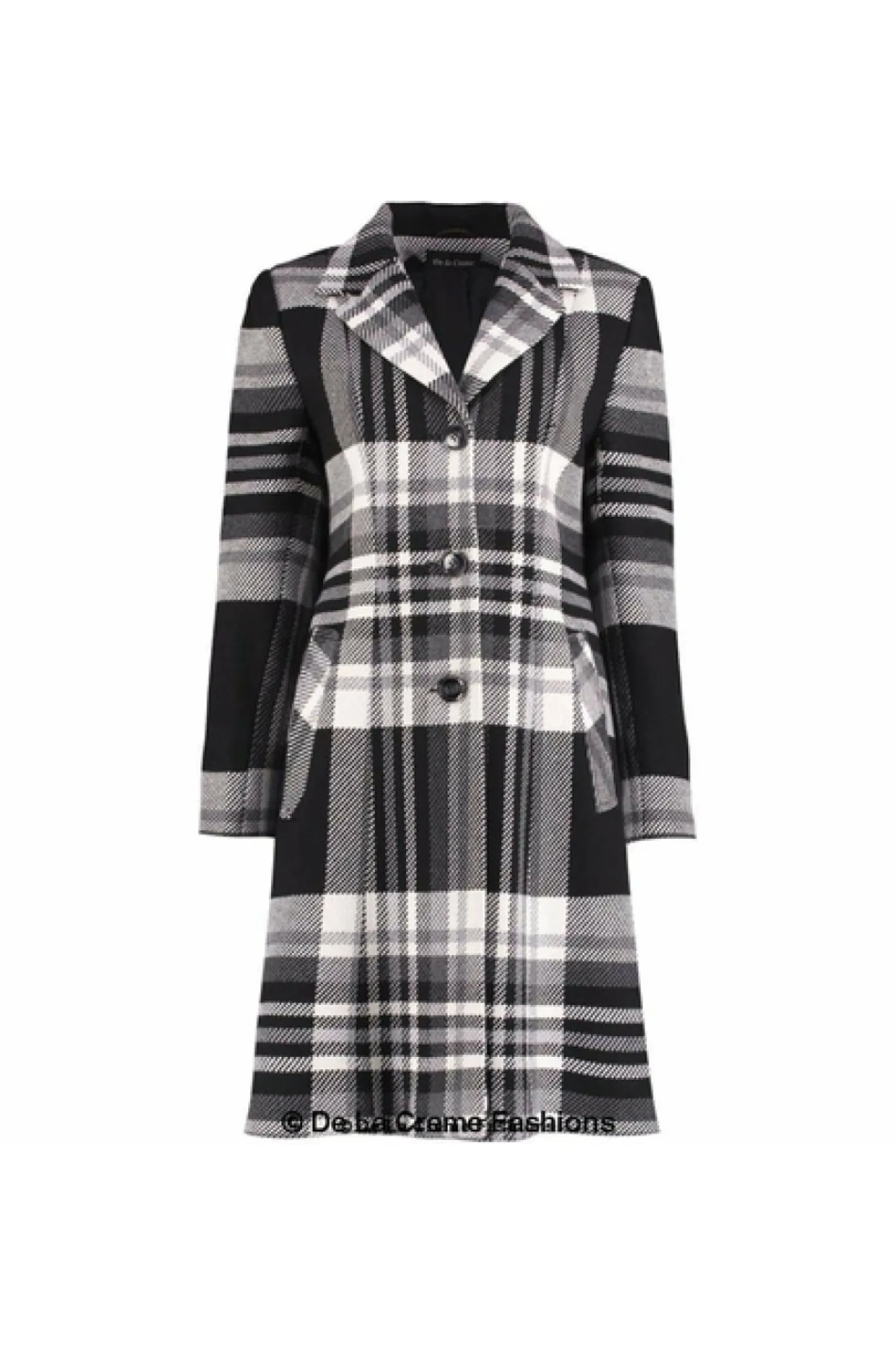 Women De La Creme Fashions Tartan Check Single Breasted Coat