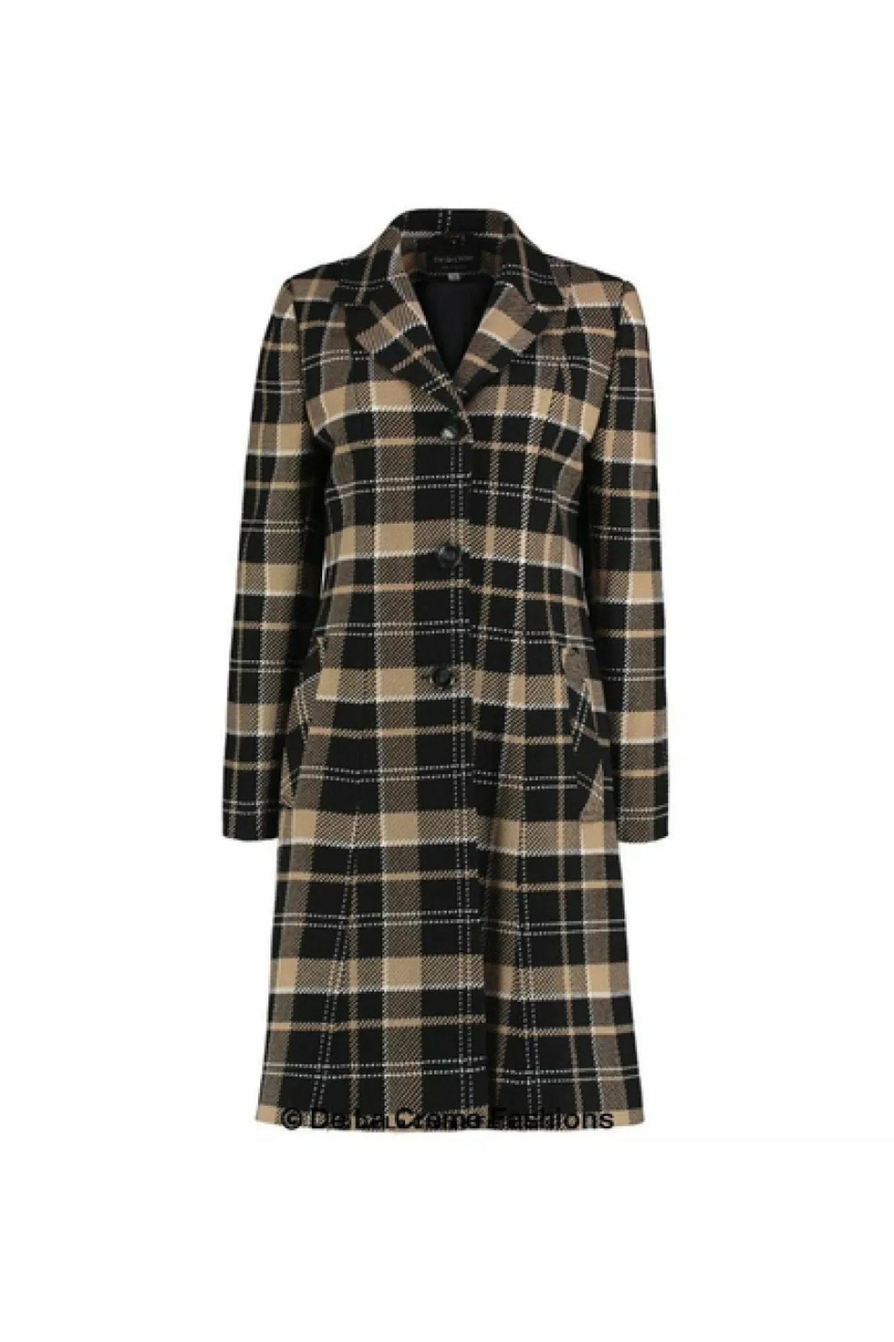 Women De La Creme Fashions Tartan Check Single Breasted Coat