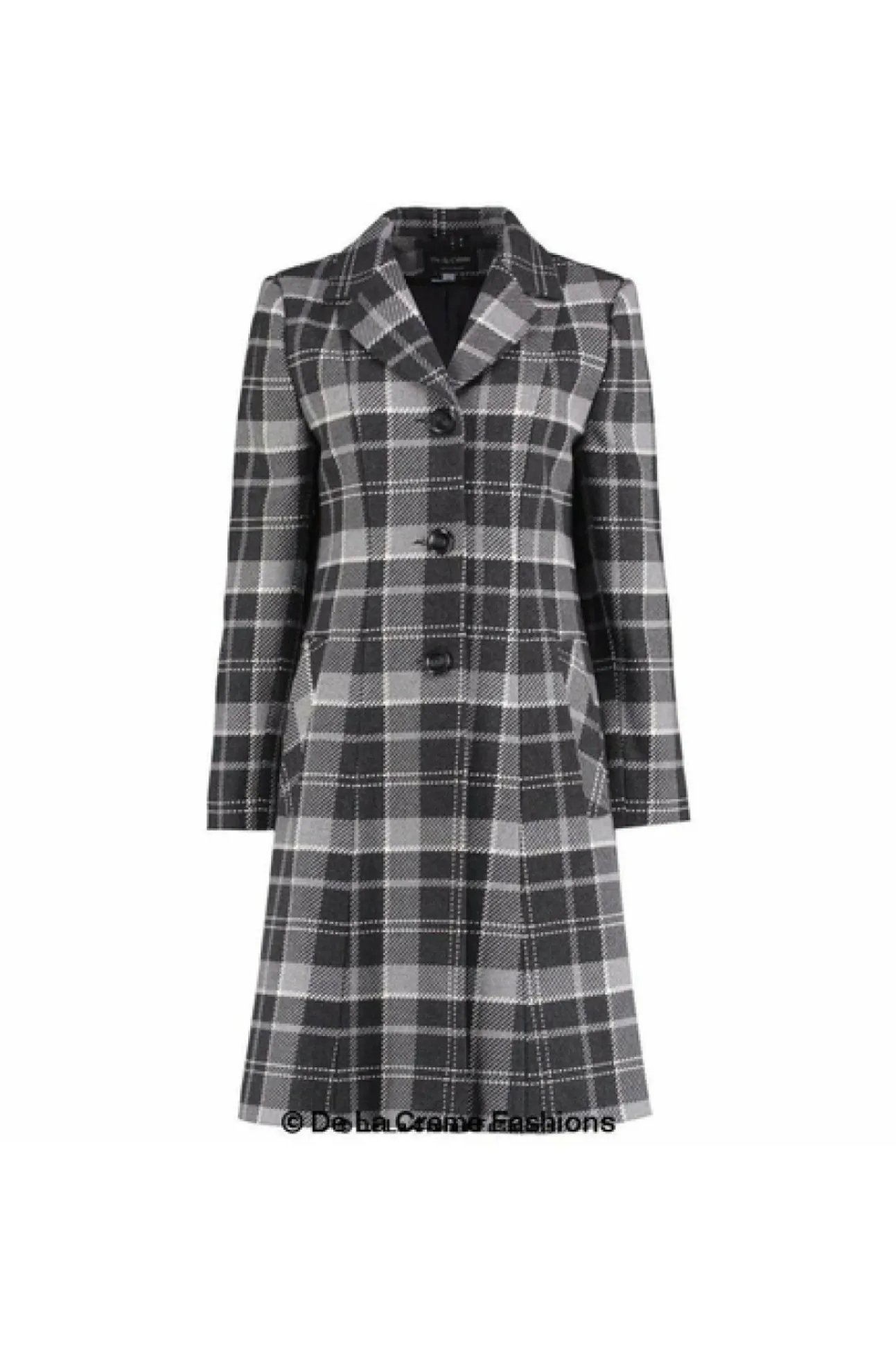 Women De La Creme Fashions Tartan Check Single Breasted Coat