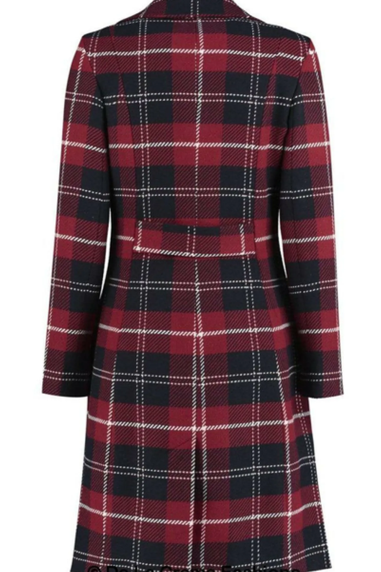 Women De La Creme Fashions Tartan Check Double Breasted Coat