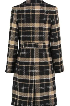 Women De La Creme Fashions Tartan Check Double Breasted Coat