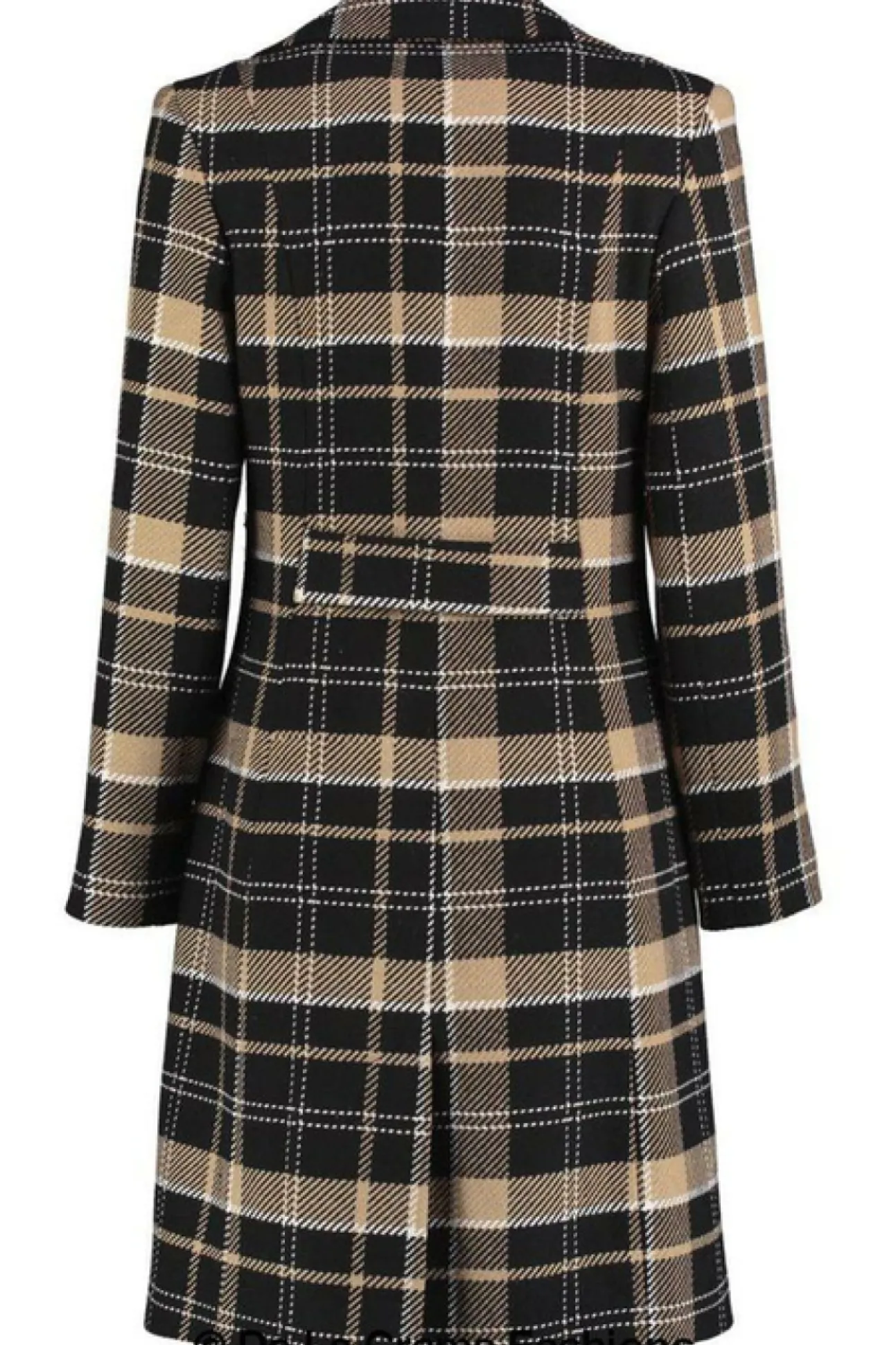 Women De La Creme Fashions Tartan Check Double Breasted Coat