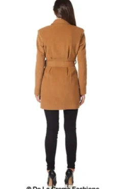 Women De La Creme Fashions Textured Short Belted Coat
