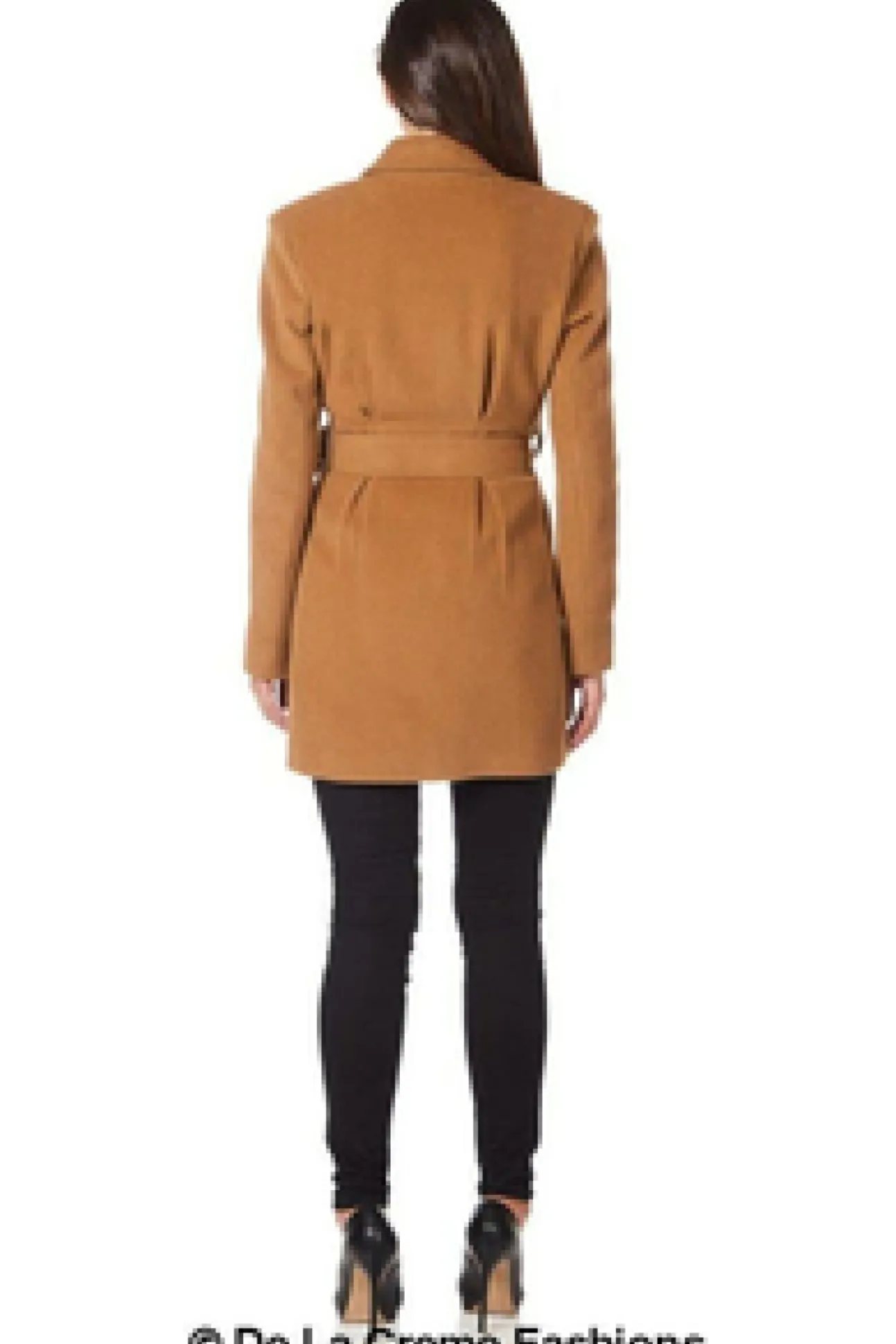Women De La Creme Fashions Textured Short Belted Coat