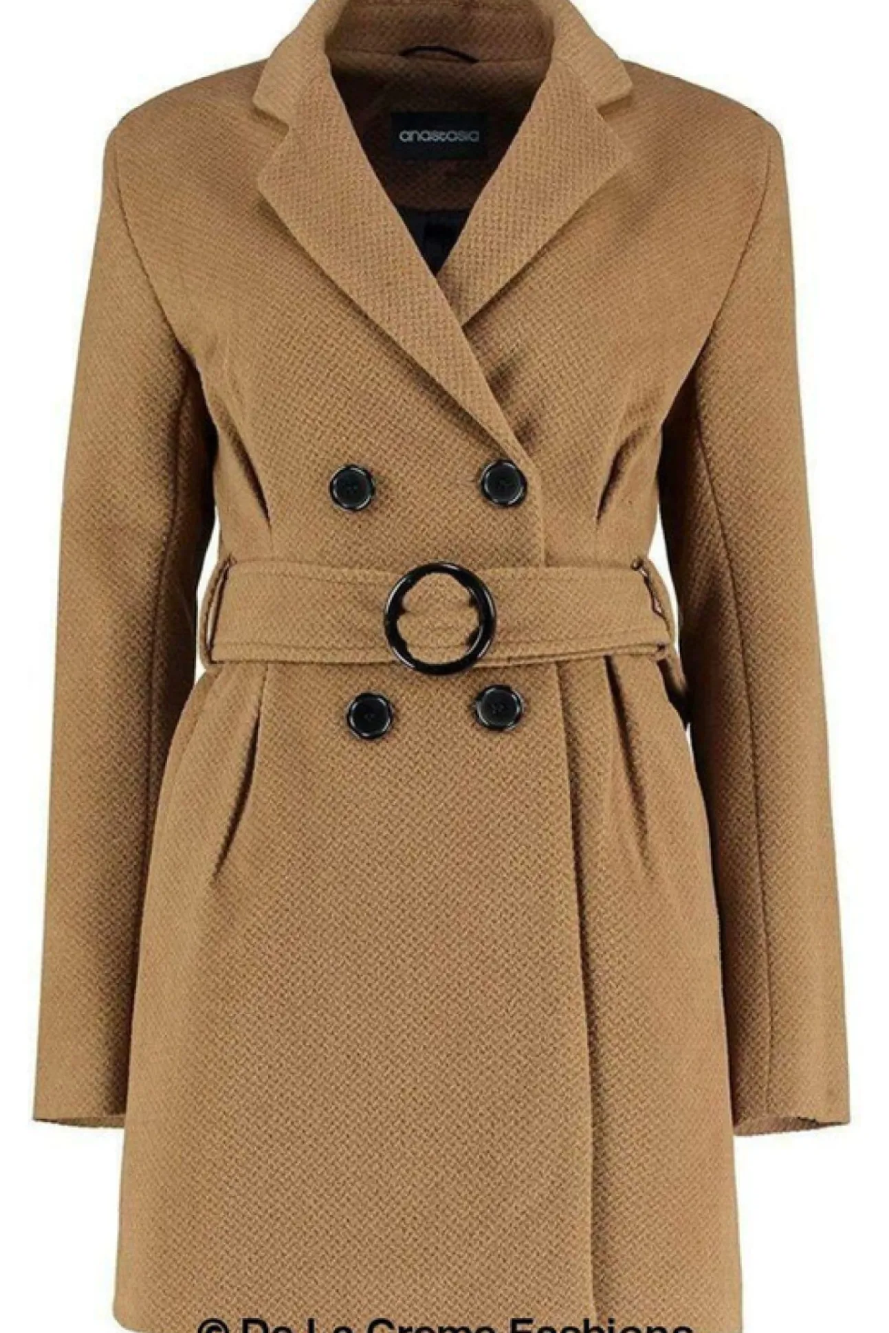 Women De La Creme Fashions Textured Short Belted Coat