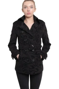 Women De La Creme Fashions Tribal Print Double Breasted Short Coat