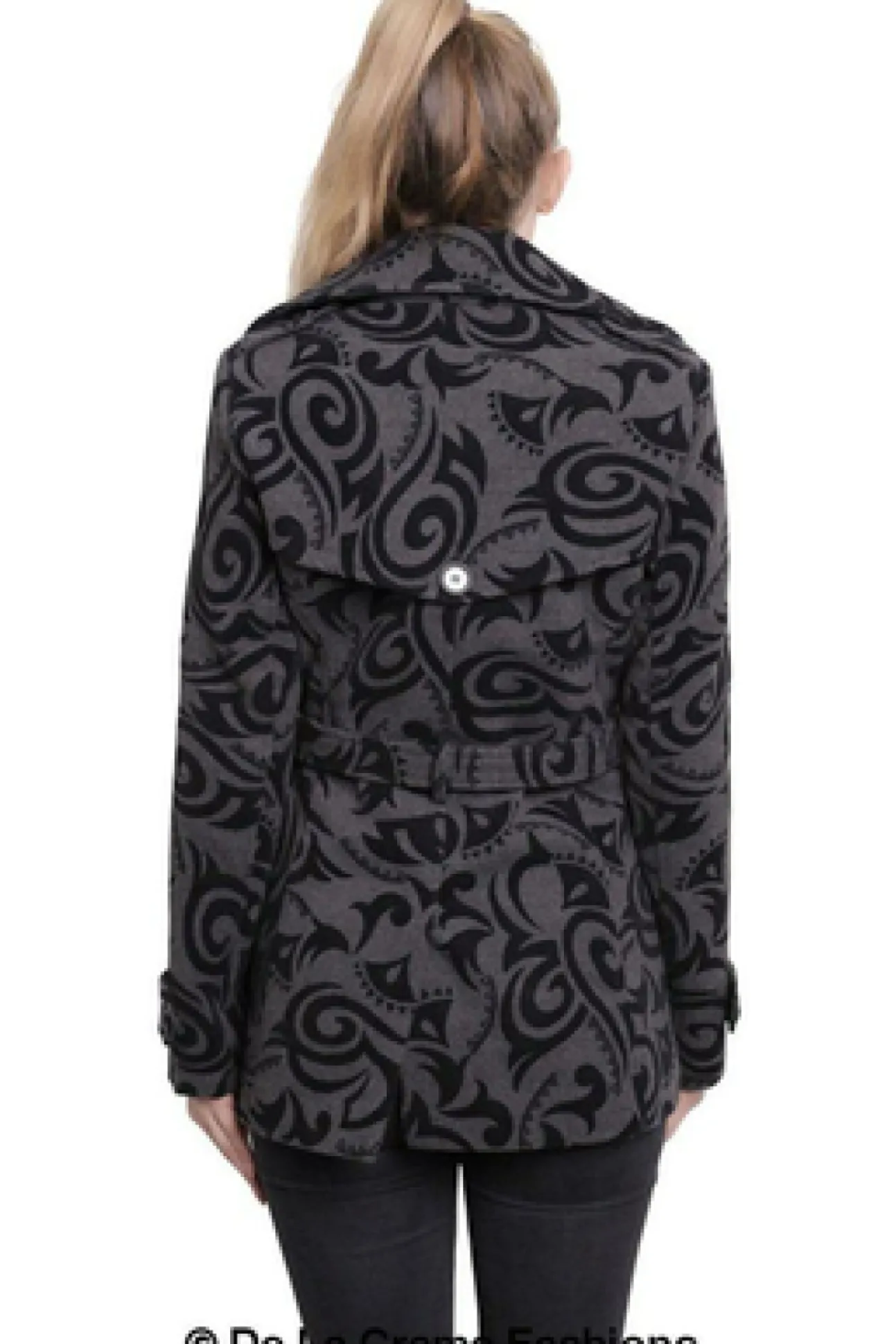 Women De La Creme Fashions Tribal Print Double Breasted Short Coat