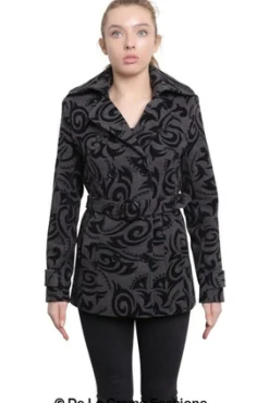 Women De La Creme Fashions Tribal Print Double Breasted Short Coat