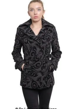 Women De La Creme Fashions Tribal Print Double Breasted Short Coat