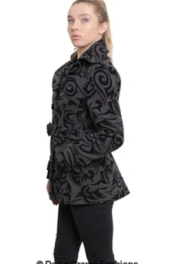 Women De La Creme Fashions Tribal Print Double Breasted Short Coat